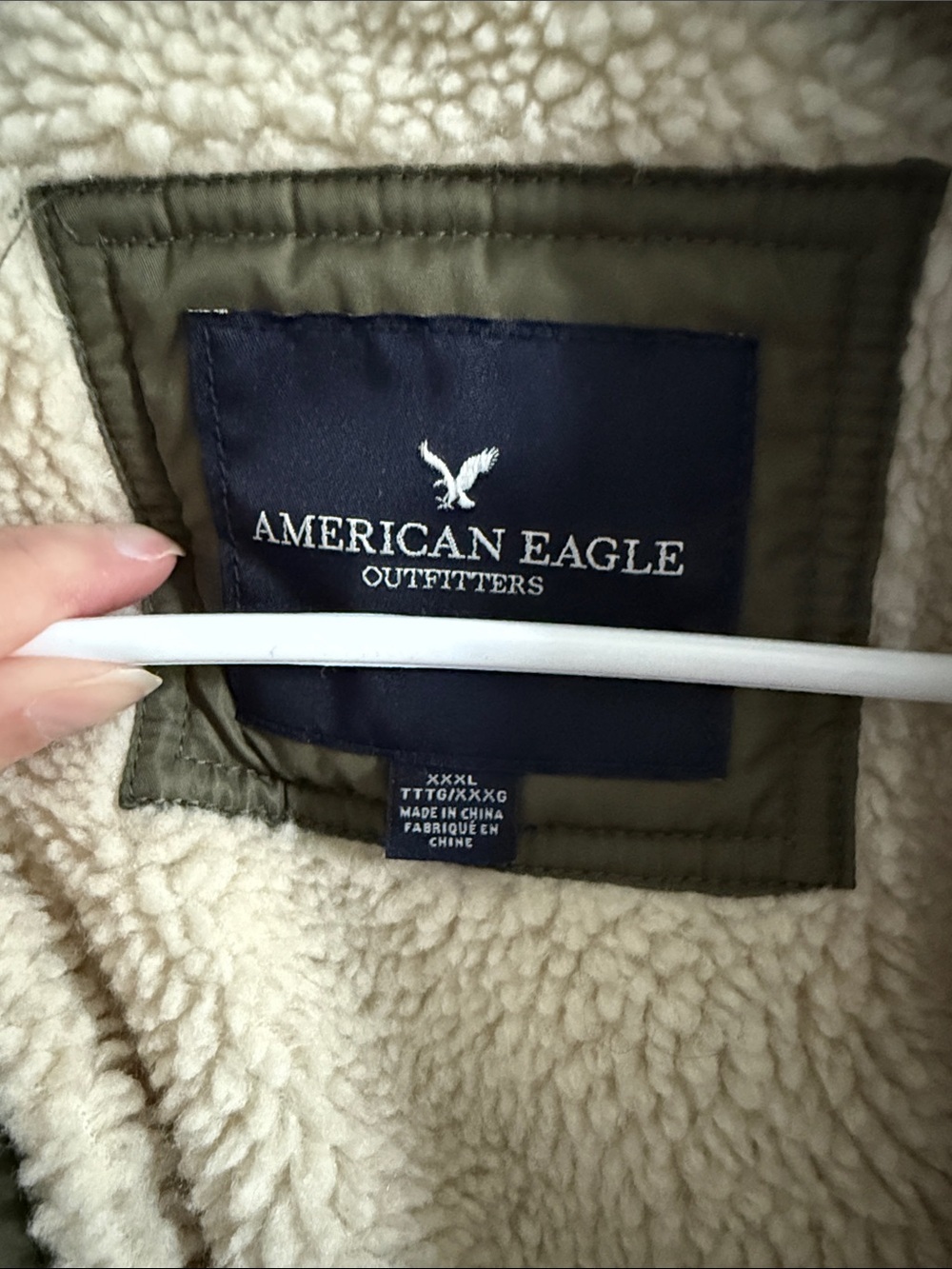 American Eagle Outfitters Olive Green Sherpa-Lined Field Jacket - Picture 2 of 6